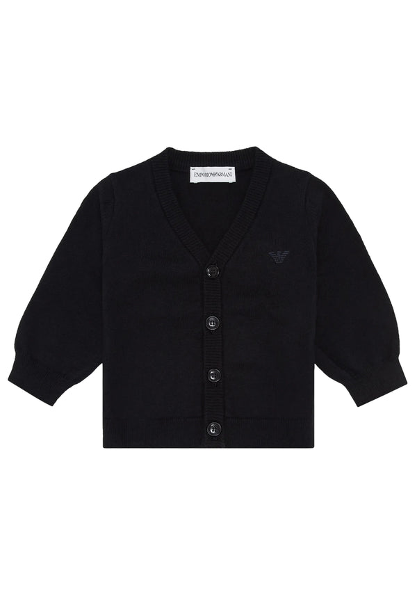 ViaMonte Shop | Emporio Armani maglia cardigan blu navy bambino in misto lana