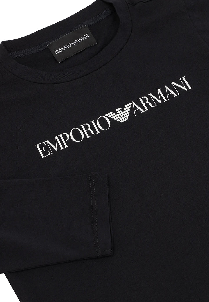 ViaMonte Shop | Emporio Armani t-shirt blu navy bambino in jersey di cotone