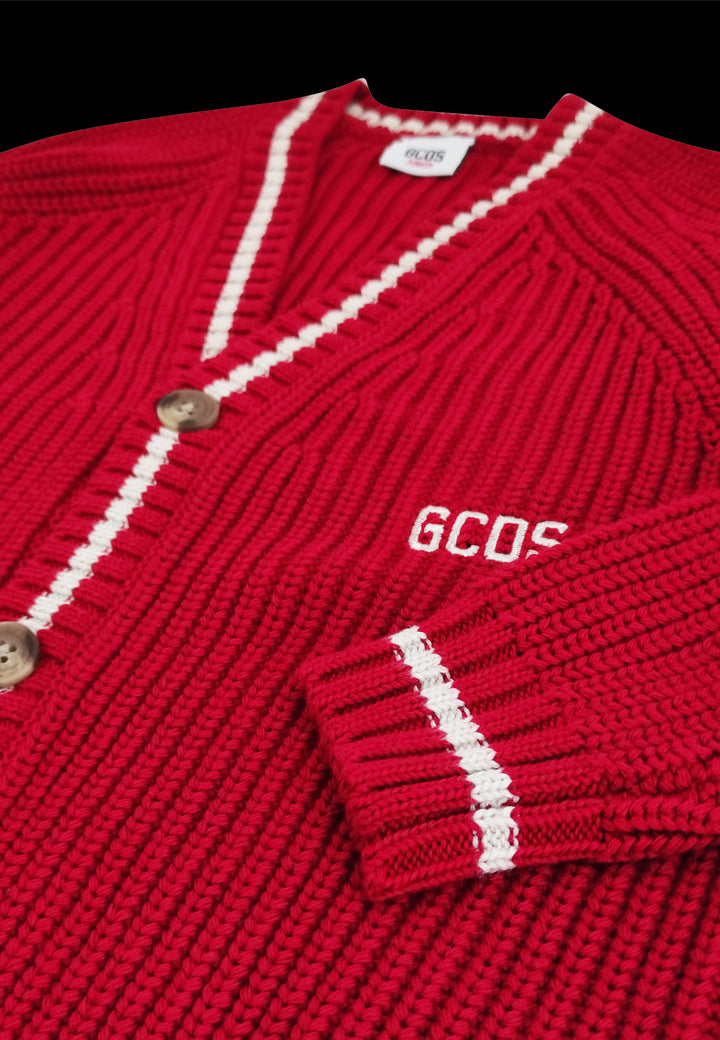 ViaMonte Shop | GCDS maglia cardigan rossa bambino in cotone