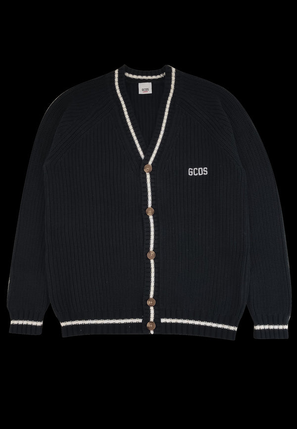ViaMonte Shop | GCDS maglia cardigan nera bambino in cotone