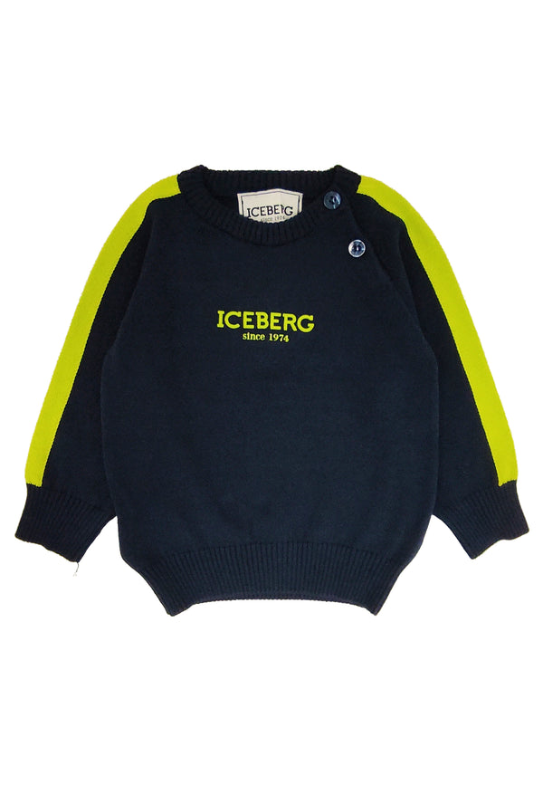 ViaMonte Shop | Iceberg maglia blu neonato in cotone