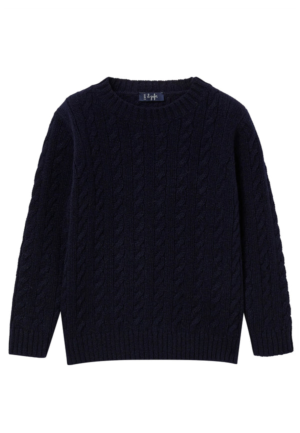 ViaMonte Shop | Il Gufo maglia blu bambino in lana vergine