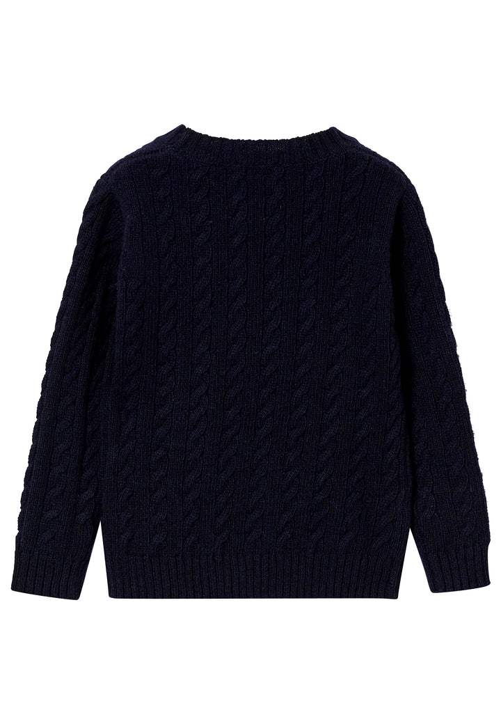 ViaMonte Shop | Il Gufo maglia blu bambino in lana vergine