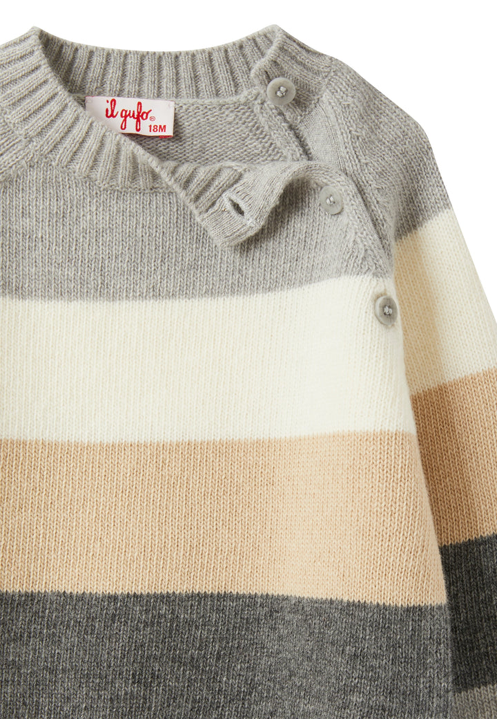 ViaMonte Shop | Il Gufo maglia multicolor neonato in pura lana vergine