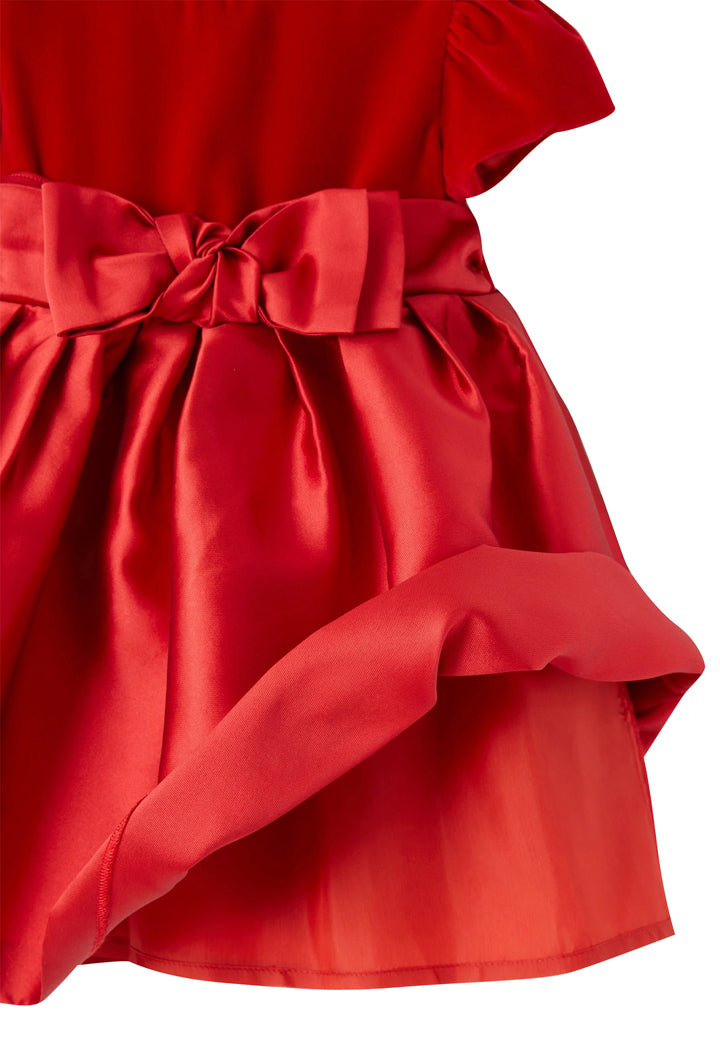 ViaMonte Shop | Il Gufo vestito rosso neonata in mikado