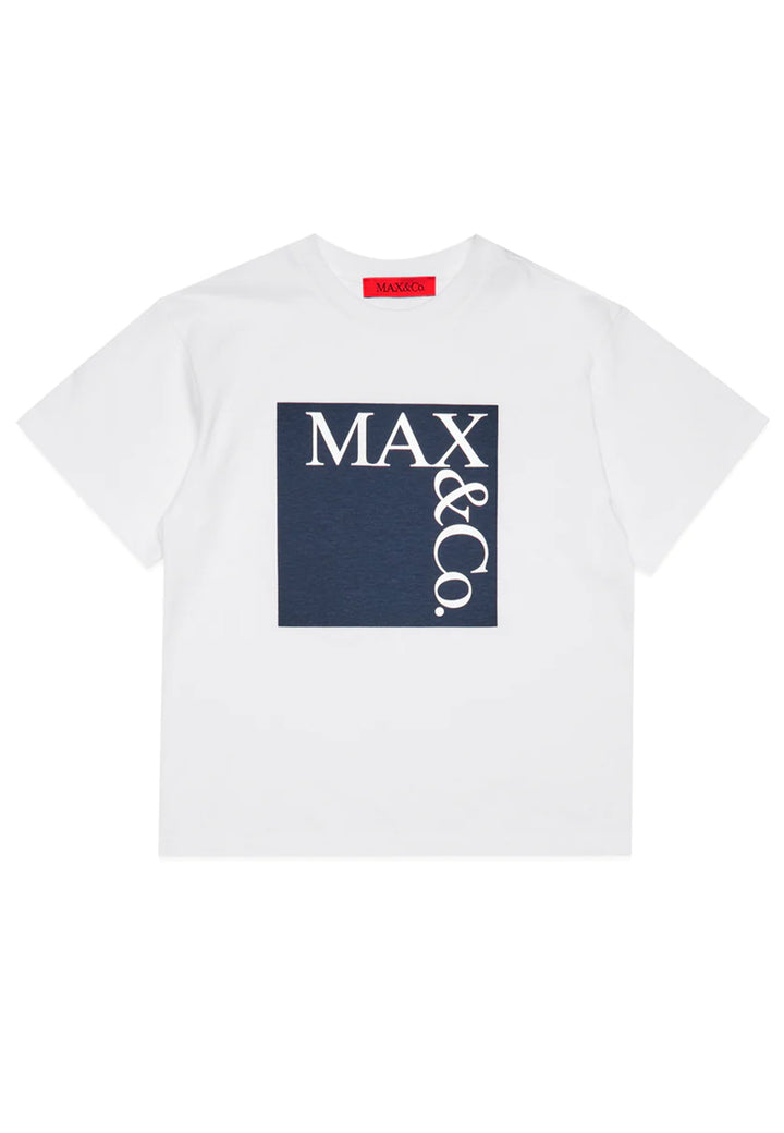 Max&Co t-shirt bianca/nera bambina in cotone
