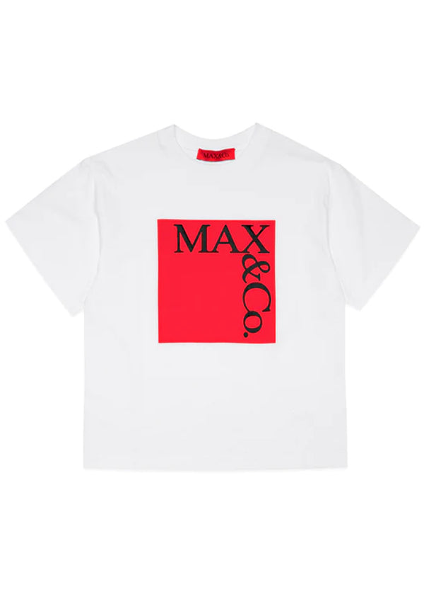 Max&Co t-shirt bianca/rossa bambina in cotone