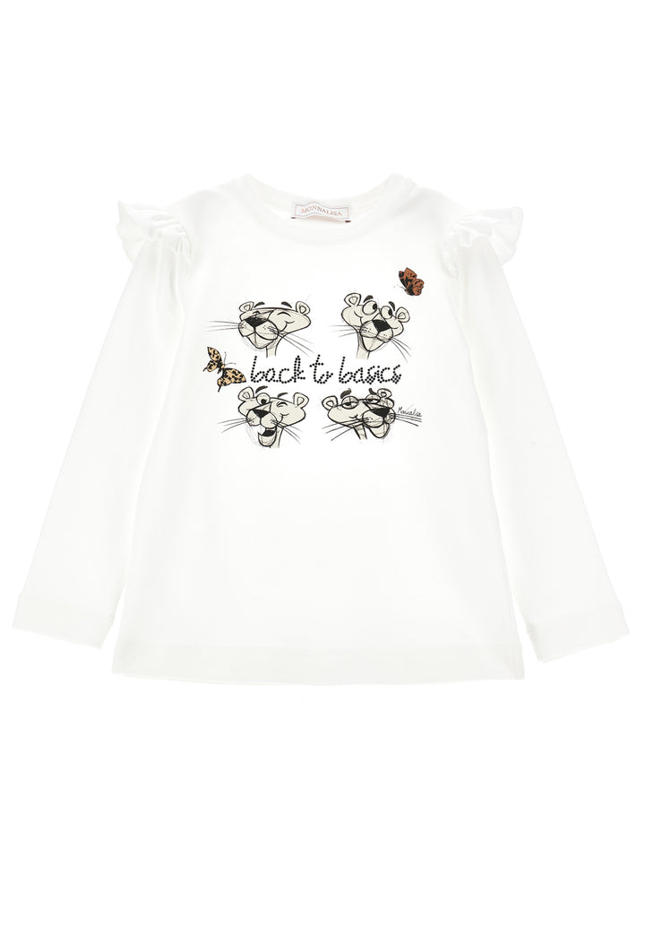 ViaMonte Shop | Monnalisa t-shirt bianca bambina in jersey di cotone