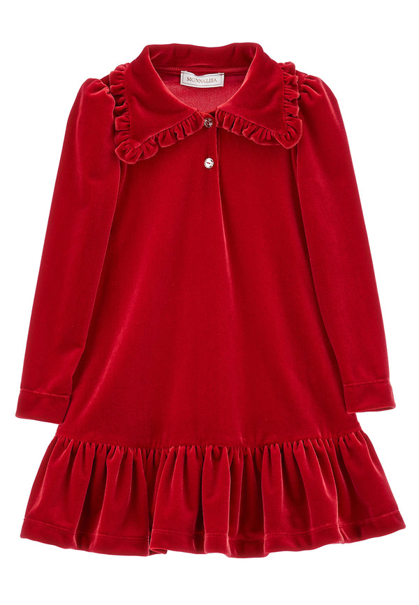 ViaMonte Shop | Monnalisa vestito rosso bambina in ciniglia