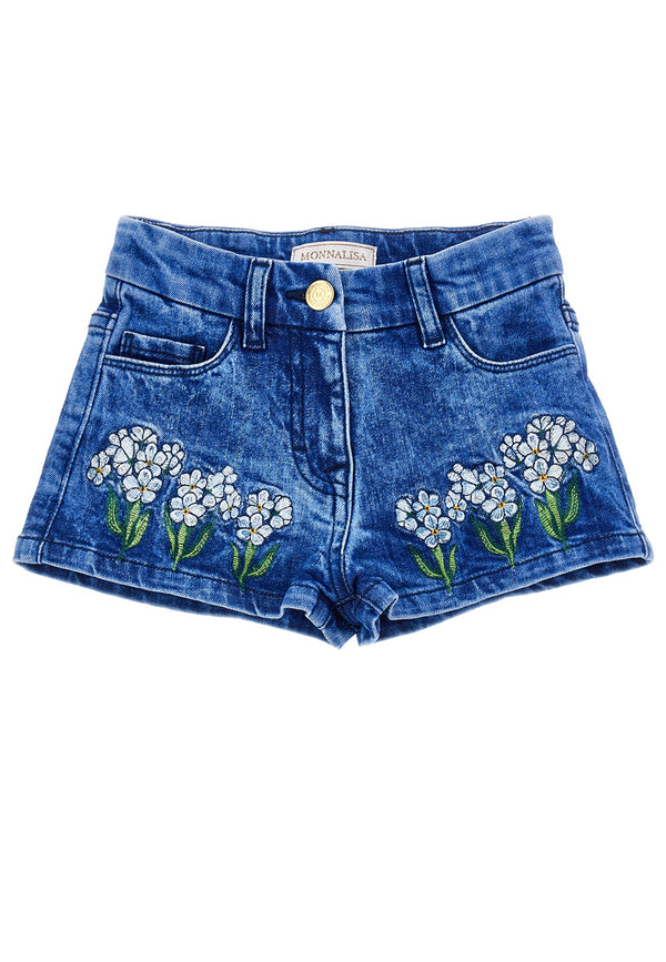 ViaMonte Shop | Monnalisa shorts blu bambina in denim