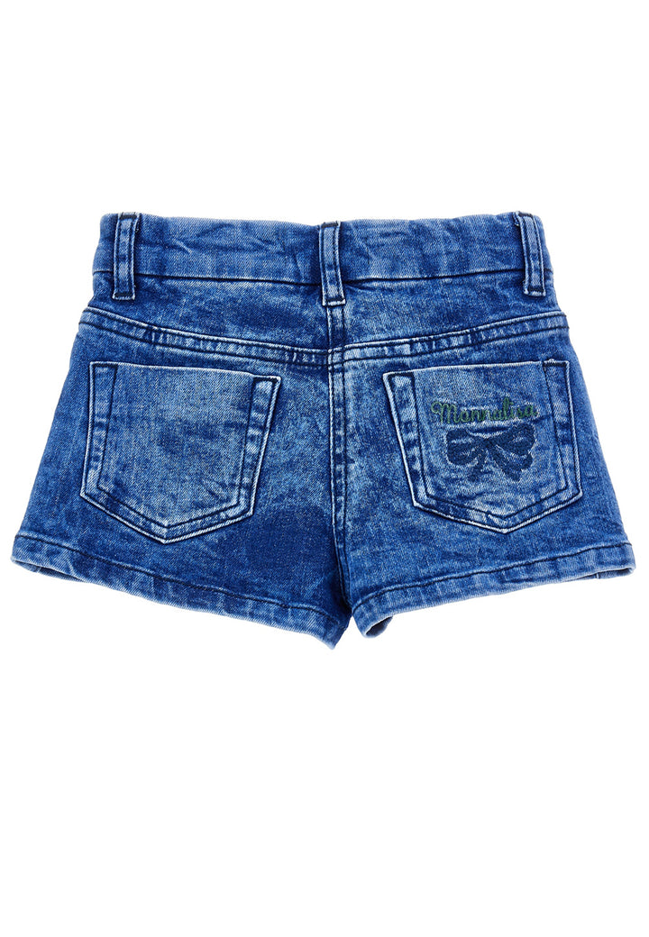 ViaMonte Shop | Monnalisa shorts blu bambina in denim