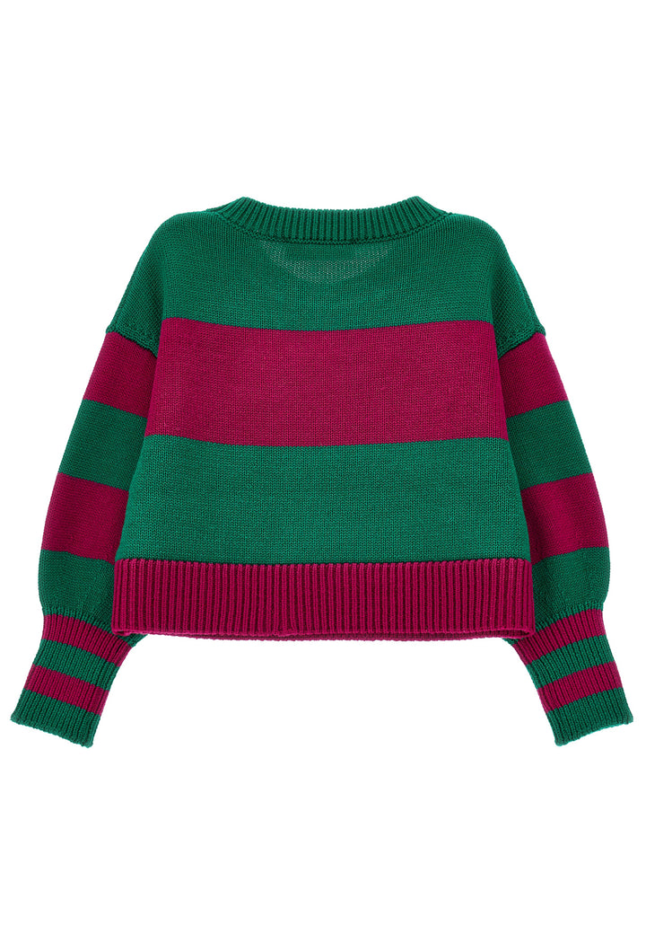 ViaMonte Shop | Monnalisa maglia a righe verde/fucsia bambina