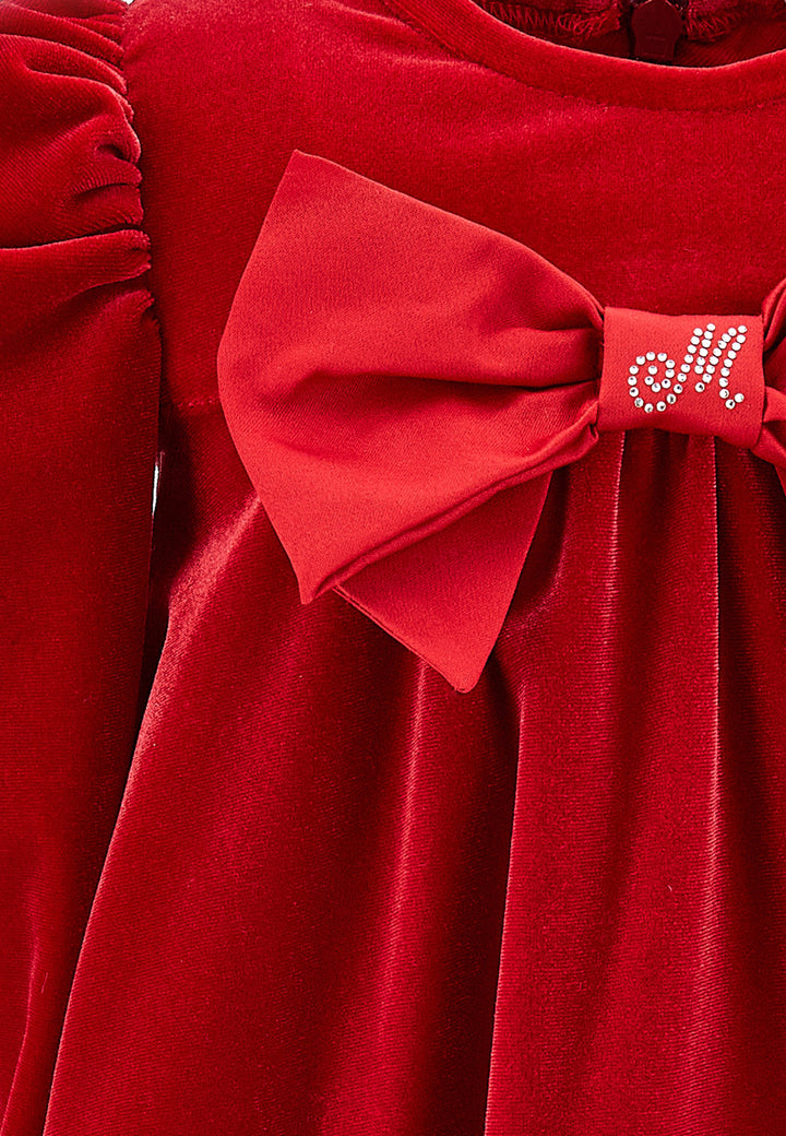 ViaMonte Shop | Monnalisa vestito rosso neonata in ciniglia