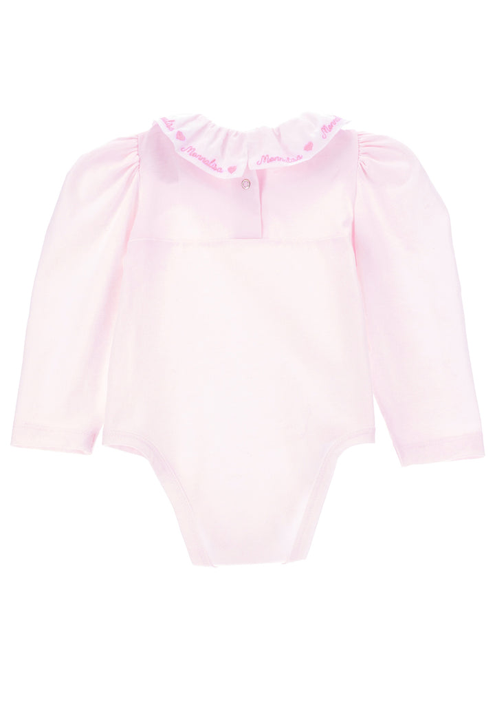ViaMonte Shop | Monnalisa body rosa neonata in jersey di cotone