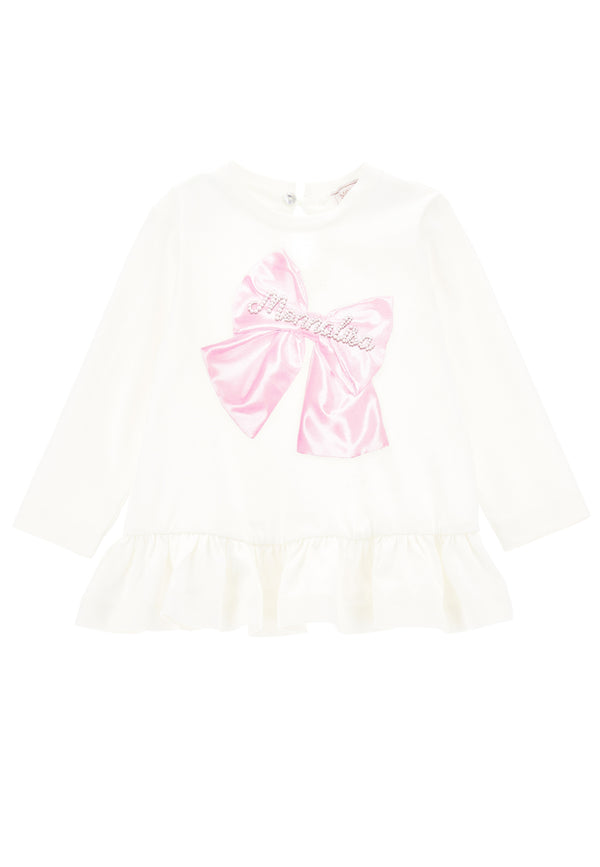 ViaMonte Shop | Monnalisa t-shirt panna neonata in jersey di cotone
