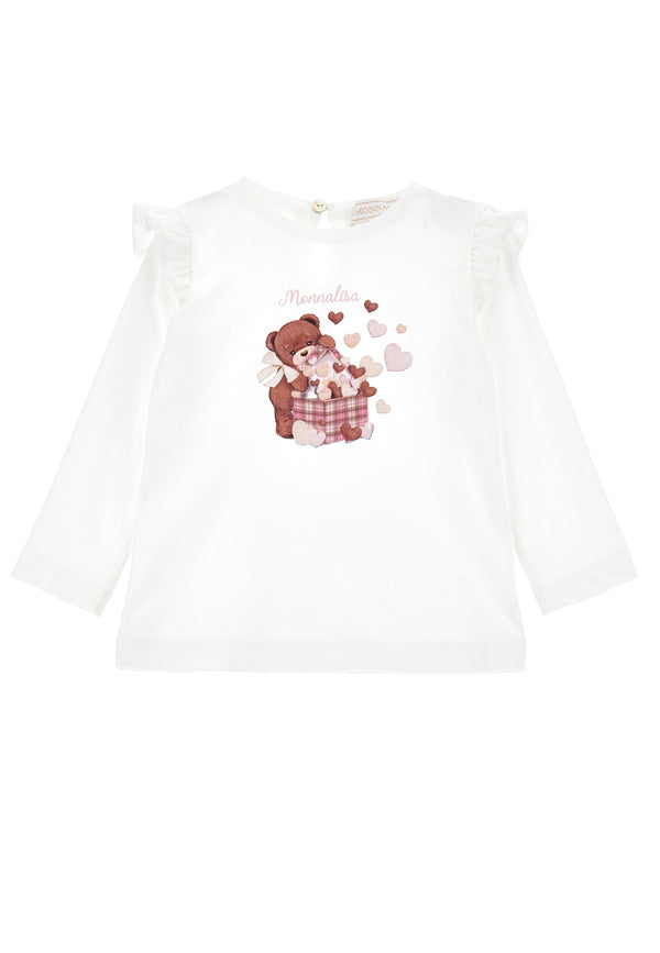 ViaMonte Shop | Monnalisa t-shirt panna neonata in jersey di cotone