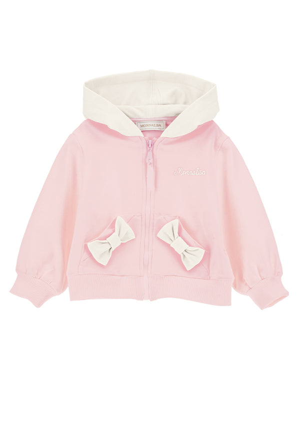 ViaMonte Shop | Monnalisa felpa rosa neonata in jersey di cotone