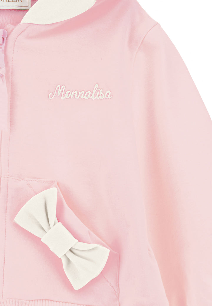ViaMonte Shop | Monnalisa felpa rosa neonata in jersey di cotone