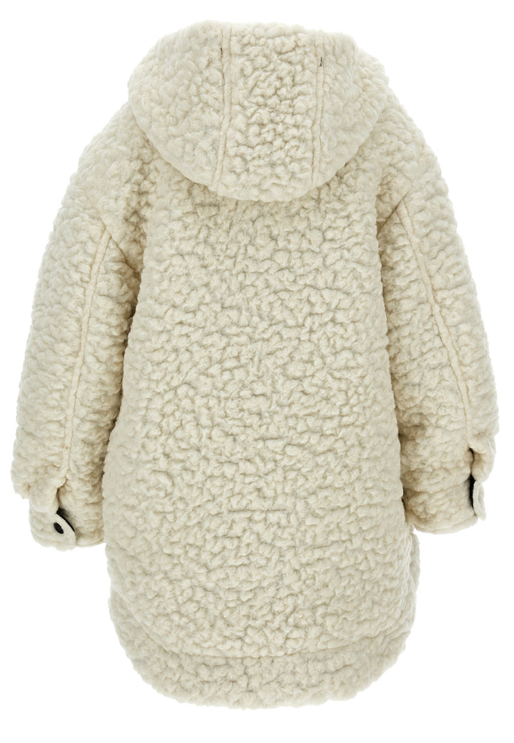 ViaMonte Shop | Monnalisa parka bianco bambina in maglia peluche
