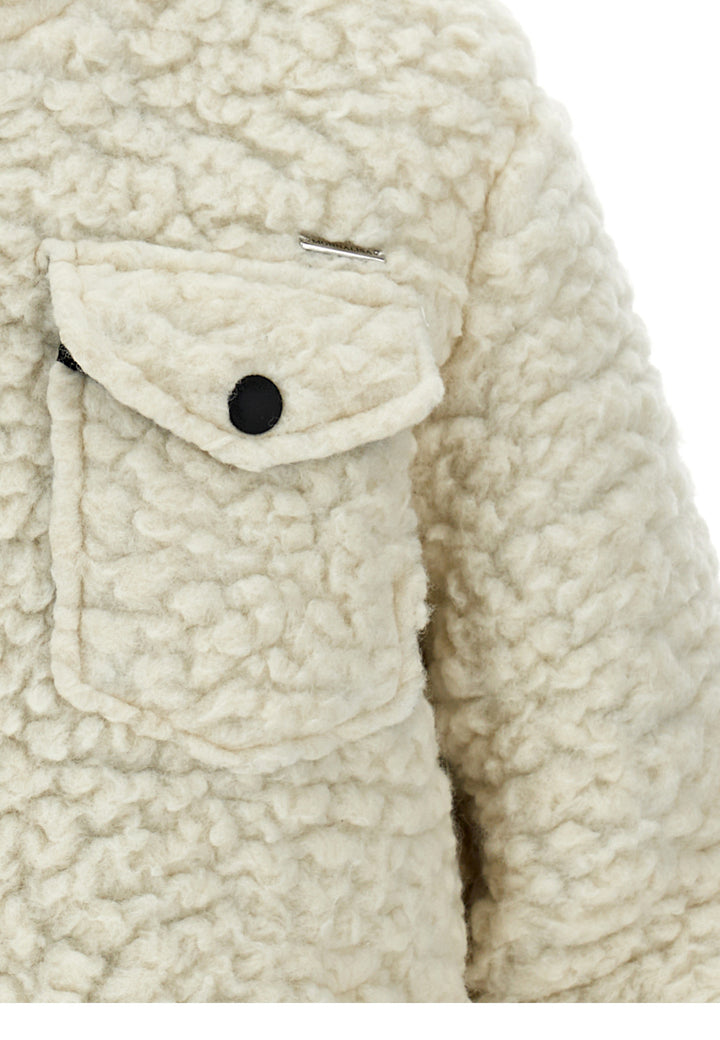 ViaMonte Shop | Monnalisa parka bianco bambina in maglia peluche
