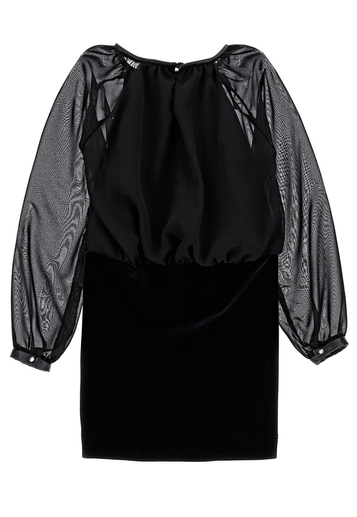 ViaMonte Shop | Monnalisa vestito nero bambina in ciniglia