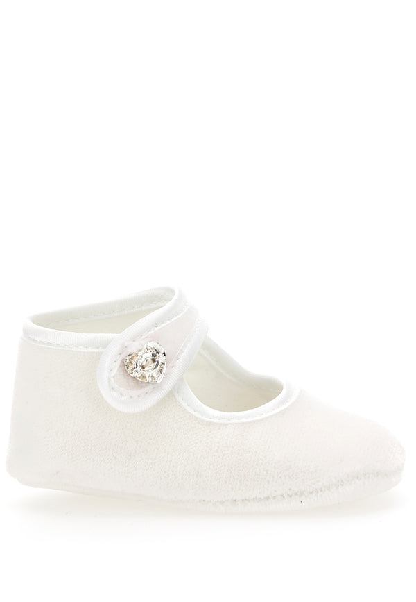 ViaMonte Shop | Monnalisa scarpa bianca neonata in velluto