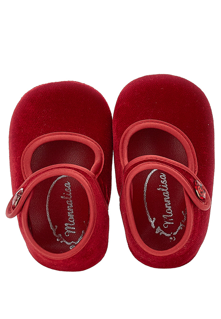 ViaMonte Shop | Monnalisa scarpa rossa rubino neonata in velluto