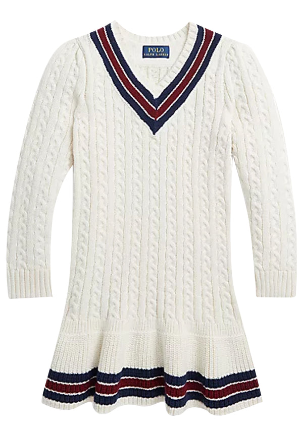 ViaMonte Shop | Ralph Lauren vestito bianco bambina in cotone