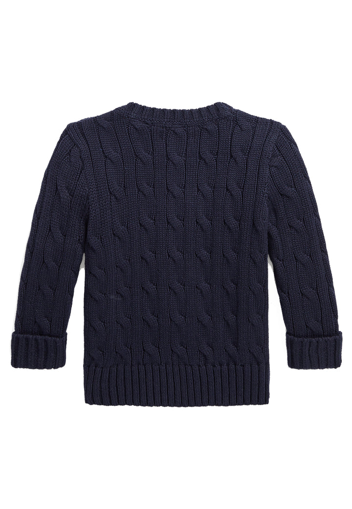 ViaMonte Shop | Ralph Lauren Kids maglia girocollo blu neonato in cotone