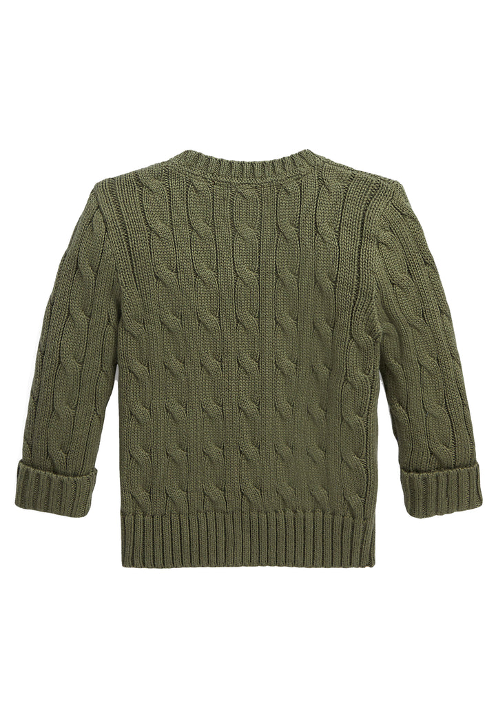 ViaMonte Shop | Ralph Lauren Kids maglia girocollo verde neonato in cotone