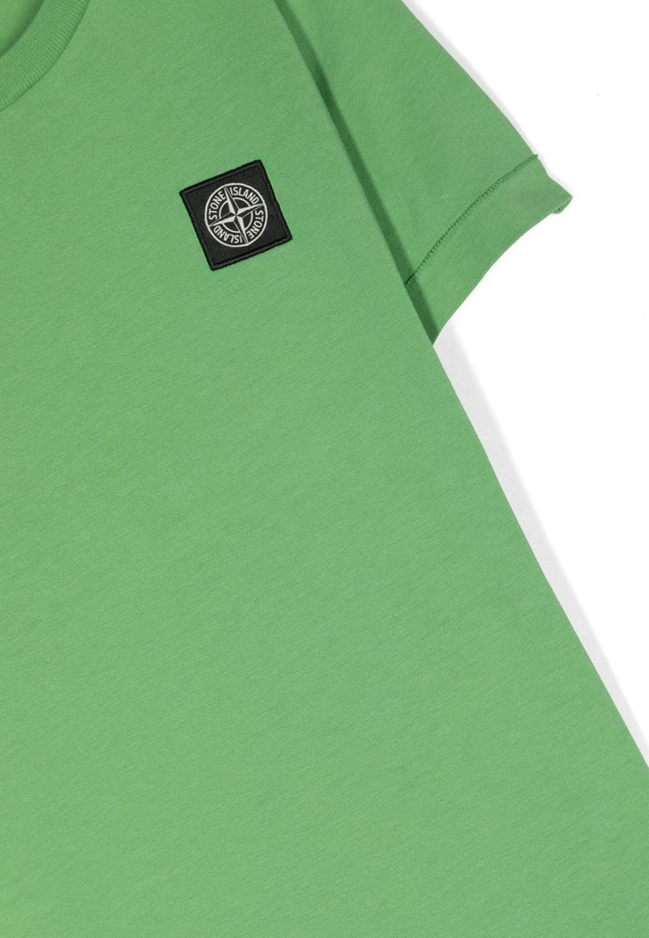 Stone Island t-shirt verde bambino in cotone