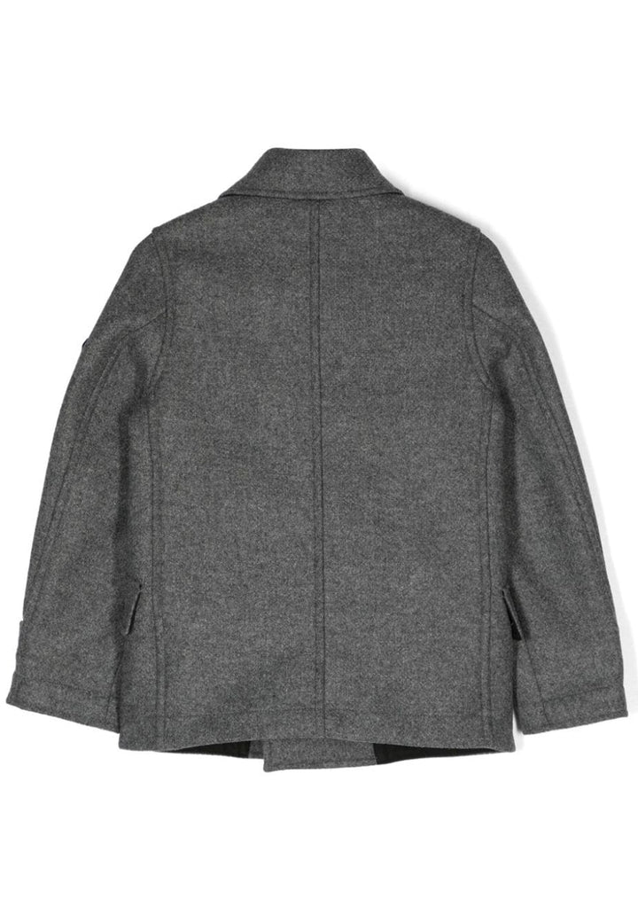 Stone Island cappotto grigio bambino in lana
