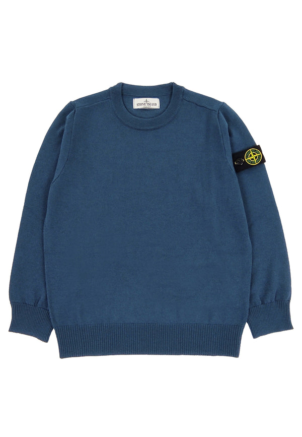 Stone Island maglia blu bambino in lana