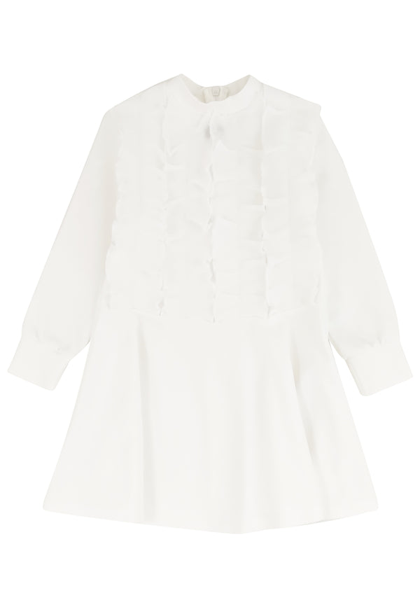 ViaMonte Shop | Twinset vestito bianco bambina in misto viscosa