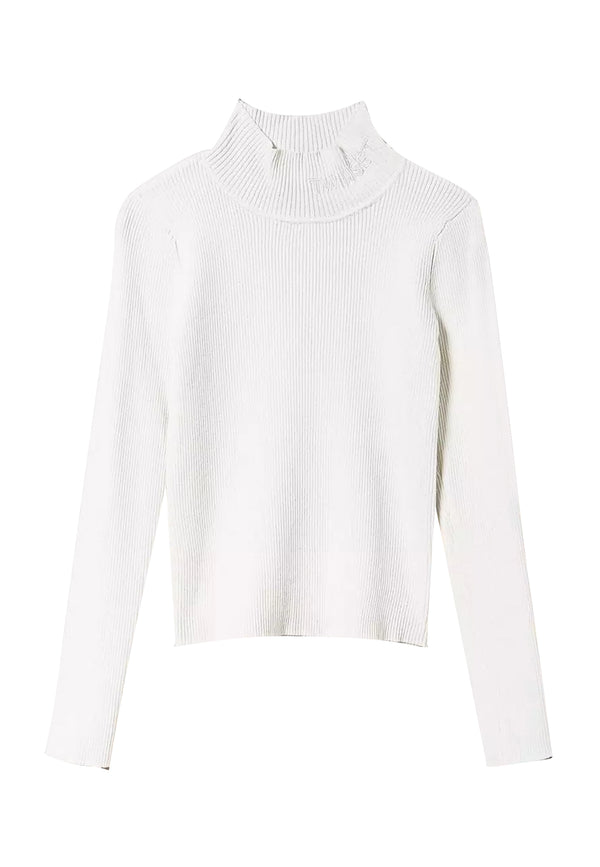 ViaMonte Shop | Twinset maglia lupetto bianca bambina in misto viscosa