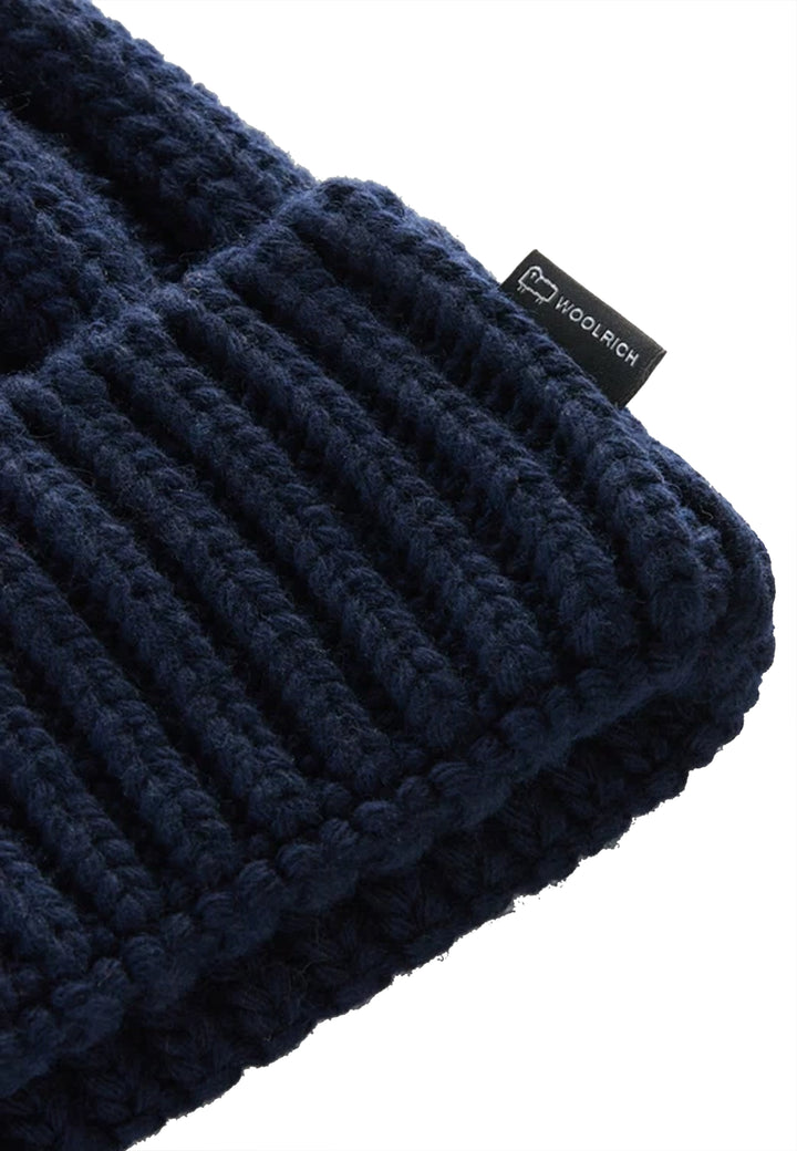 ViaMonte Shop | Woolrich kids cappello melton blue bambina in lana