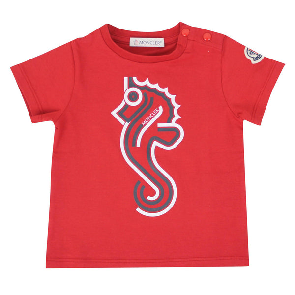 ViaMonte Shop | Moncler Enfant t-shirt baby boy rossa in jersey di cotone