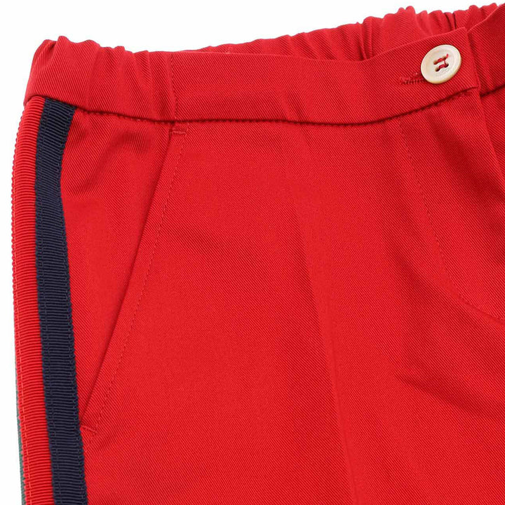 ViaMonte Shop | Gucci Pantalone Japan Bambina rosso con nastro web sui lati
