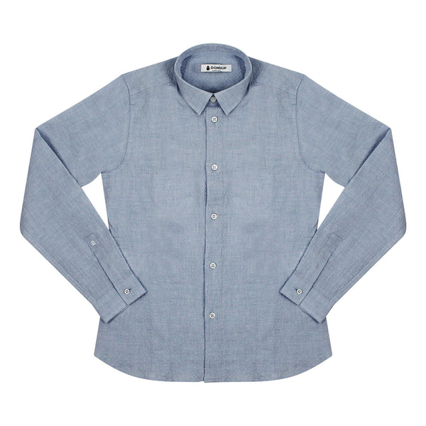 ViaMonte Shop | Camicia slim bambino in cotone azzurro