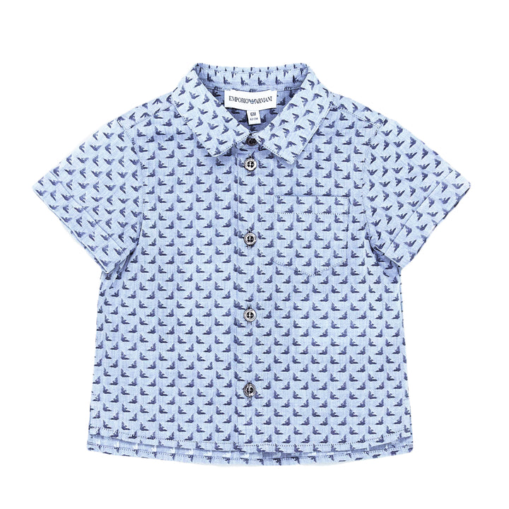 ViaMonte Shop | Camicia bambino blu fantasia in puro cotone