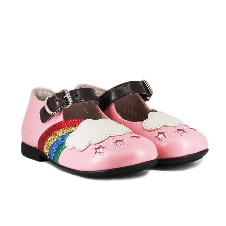 ViaMonte Shop | Gucci ballerina bambina rosa con fantasia Rainbow