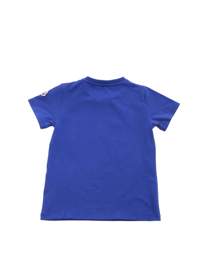 ViaMonte Shop | T-shirt baby bluette in cotone stretch con logo
