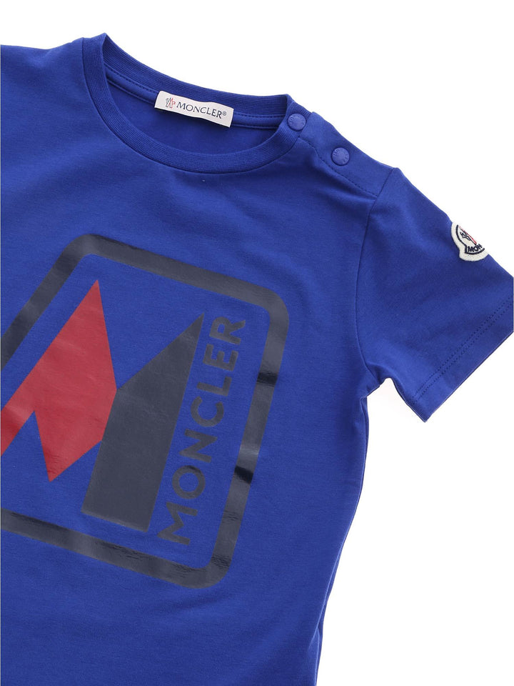 ViaMonte Shop | T-shirt baby bluette in cotone stretch con logo