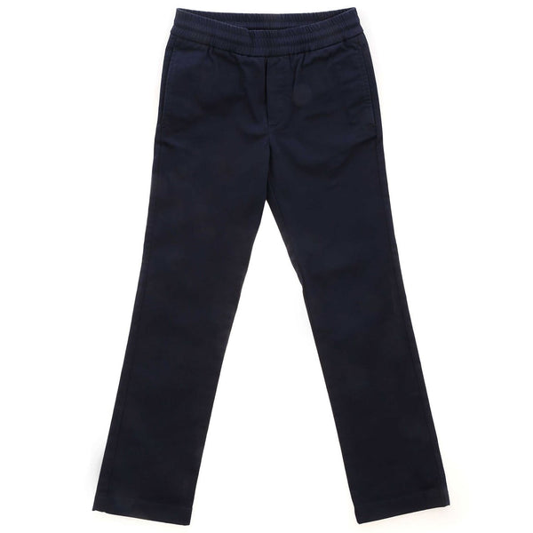 Moncler enfant baby trousers in blue stretch cotton twill