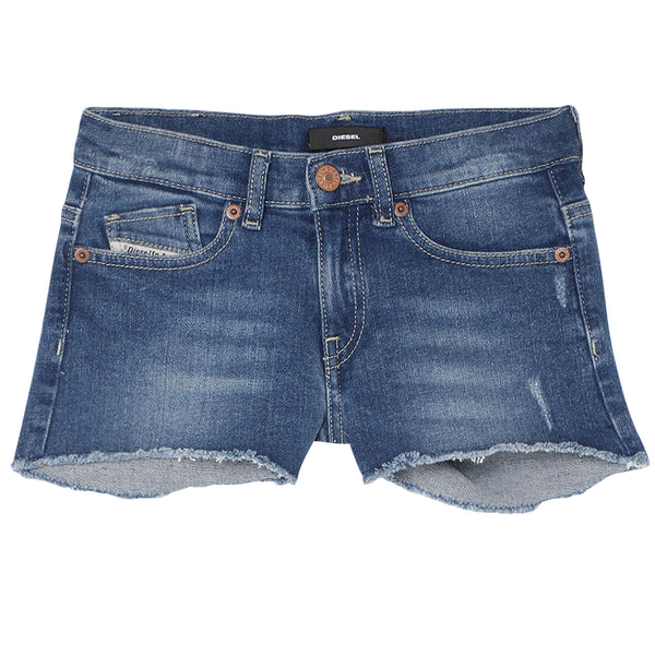 ViaMonte Shop | Diesel Kid shorts bambina blu in denim stretch