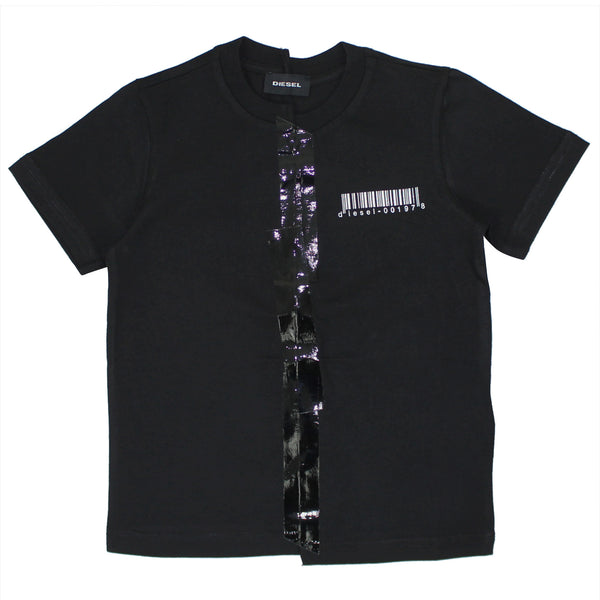 ViaMonte Shop | Diesel Kid t-shirt tjubby bambino nera in jersey di cotone