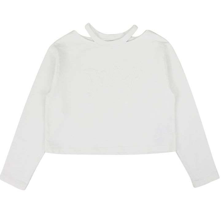 ViaMonte Shop | Dondup bambina felpa cropped bianca in cotone