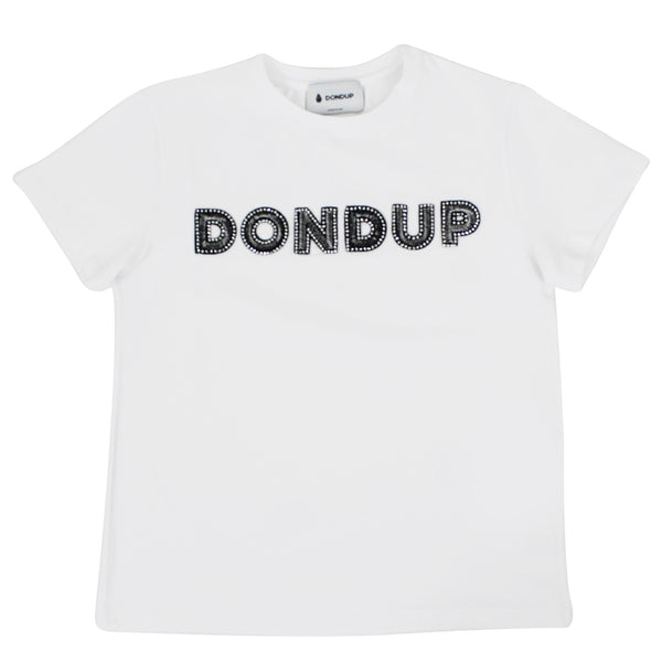 ViaMonte Shop | Dondup bambina t-shirt bianca in cotone stretch