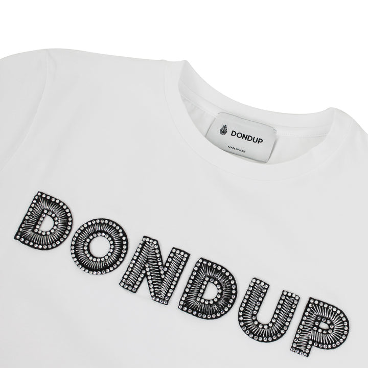 ViaMonte Shop | Dondup bambina t-shirt bianca in cotone stretch