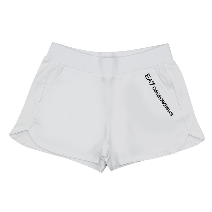 ViaMonte Shop | EA7 Emporio Armani shorts bambina bianco in cotone stretch
